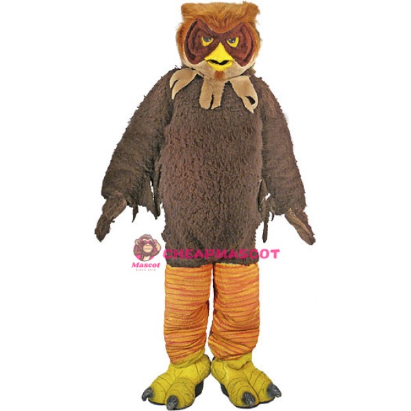 Brown Furry Owl Mascot Costume