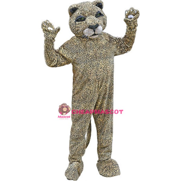 Spotted Brown Leopard Mascot Costume