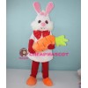 White Bunny Rabbit with Carrot Mascot Costume