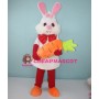 White Bunny Rabbit with Carrot Mascot Costume