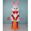 White Bunny Rabbit with Carrot Mascot Costume