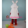 White Bunny Rabbit with Carrot Mascot Costume