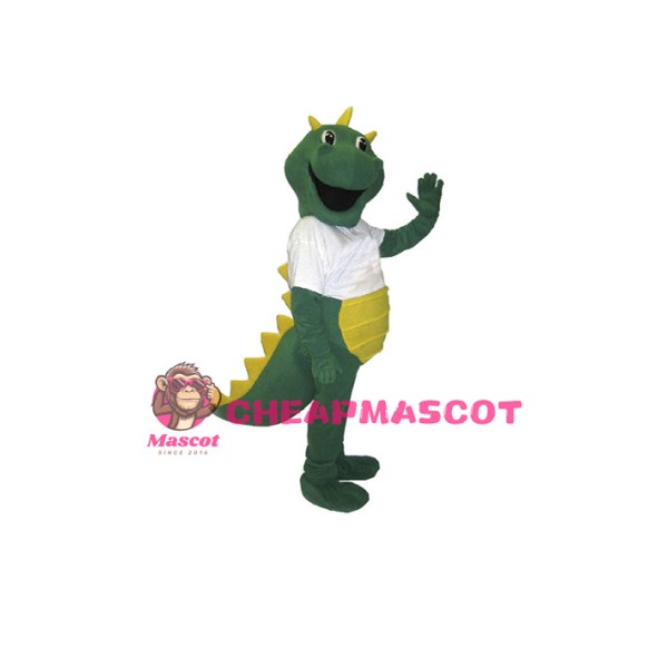 Happy Green Dragon Mascot Costume