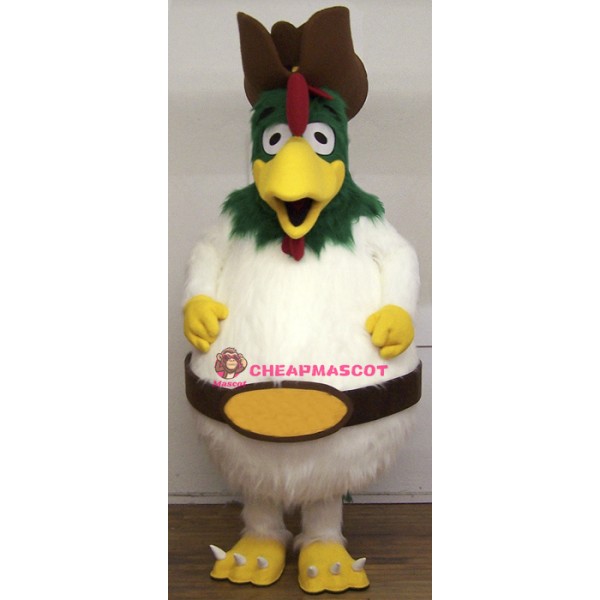 White Furry Rooster Mascot Costume