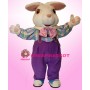 White Furry Easter Bunny Mascot Costume