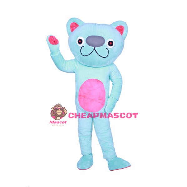 Cute Blue Cat Mascot Costume