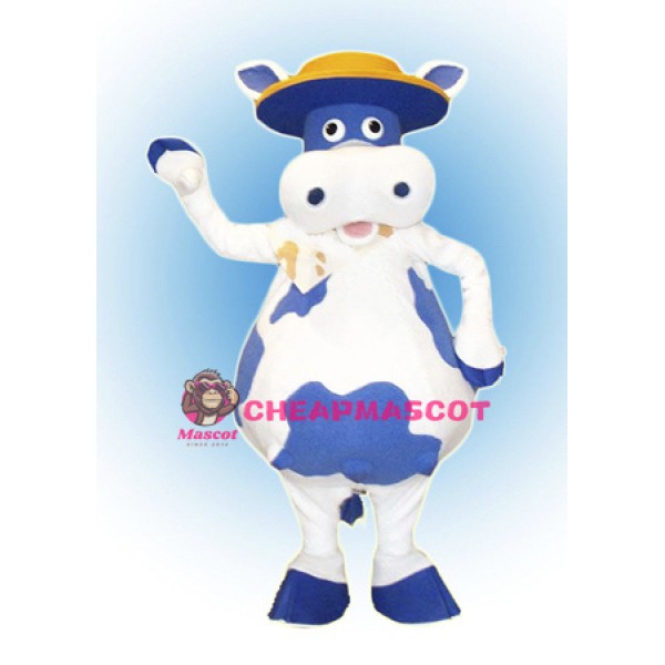 Blue Cow Mascot Costume
