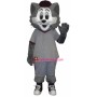 Grey and White Cat Mascot Costume