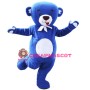 Happy Blue Bear Mascot Costume