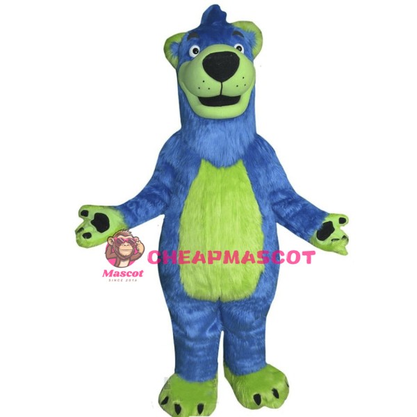 Blue & Green Bear Mascot Costume