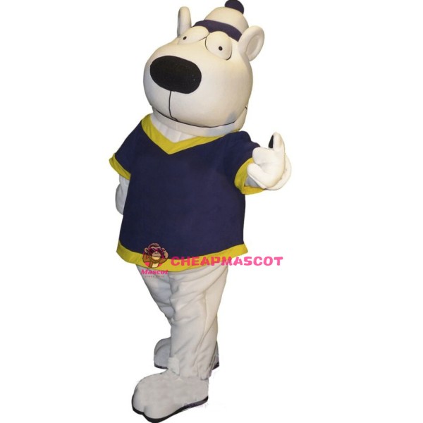 Big Eye White Bear Mascot Costume