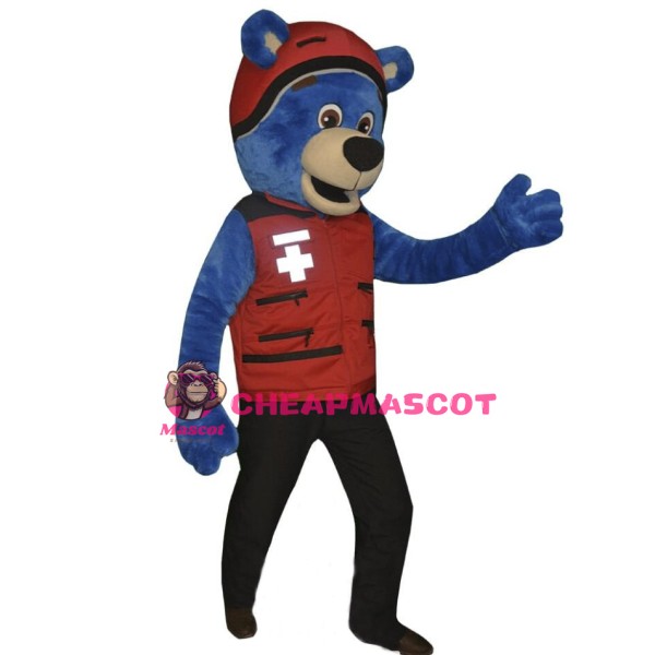 Friendly Blue Lightweight Bear Mascot Costume