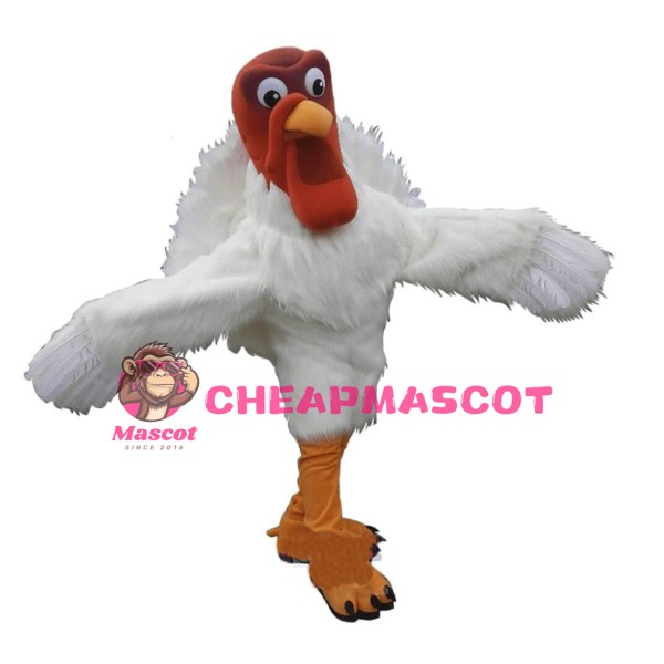 White Turkey Mascot Costume