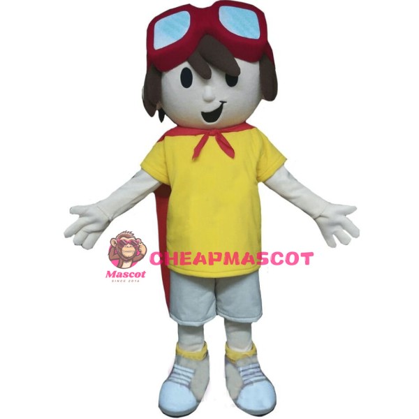 Cute Super Boy Mascot Costume