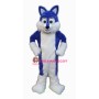Blue Furry Husky Mascot Costume