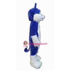 Blue Furry Husky Mascot Costume
