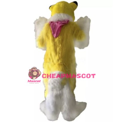Yellow Husky Mascot Costume