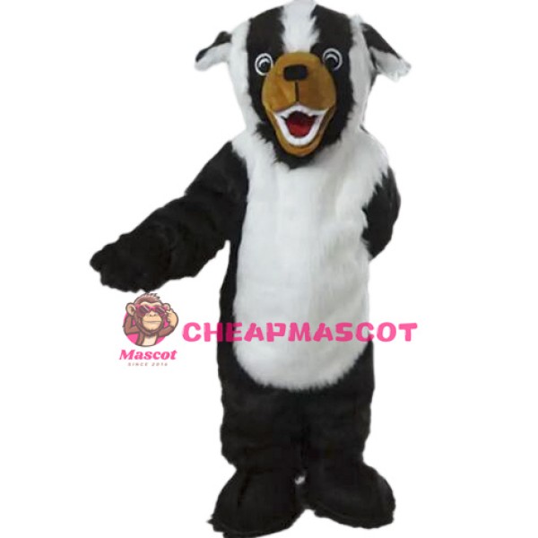 White & Black Dog Mascot Costume