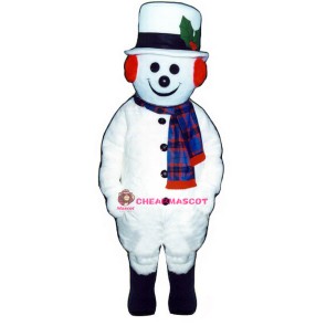 Extra Round Snowman w Hat Scarf Mascot Costume