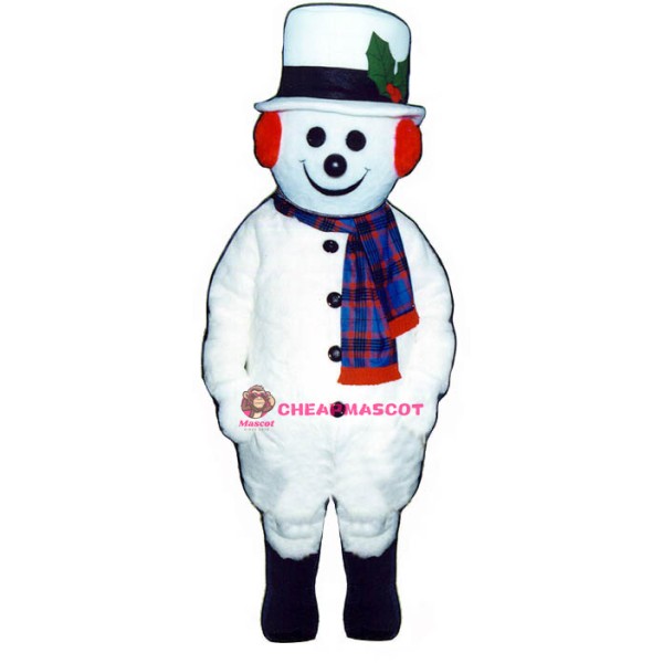 Extra Round Snowman w Hat Scarf Mascot Costume