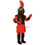 Cute Red Knight Mascot Costume