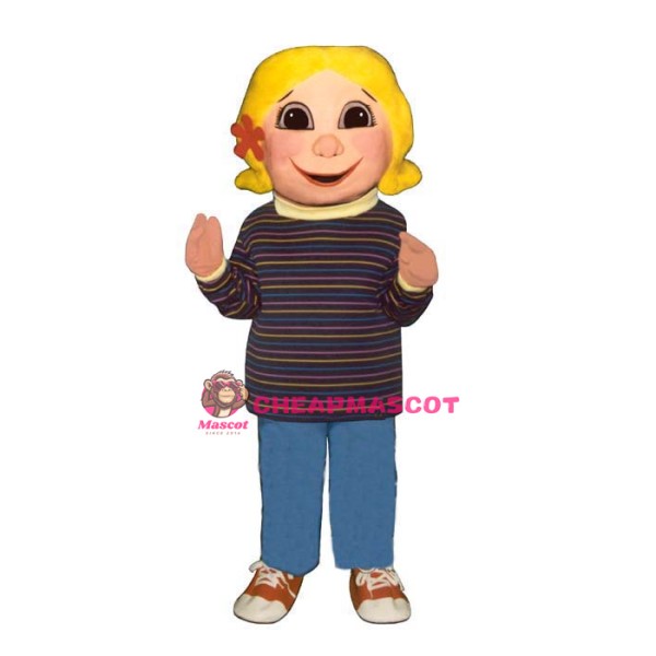 Yellow Hair Girl Mascot Costume