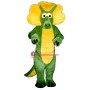 Green Triceratops Dinosaur Mascot Costume