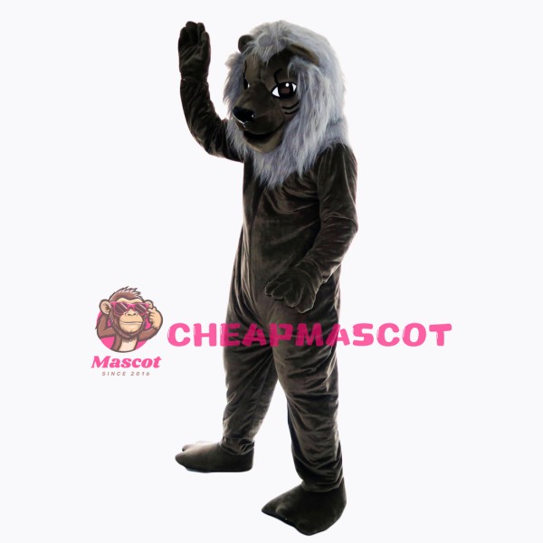 Old Black Lion Mascot Costume