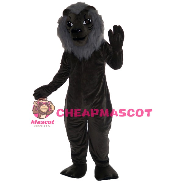 Old Black Lion Mascot Costume