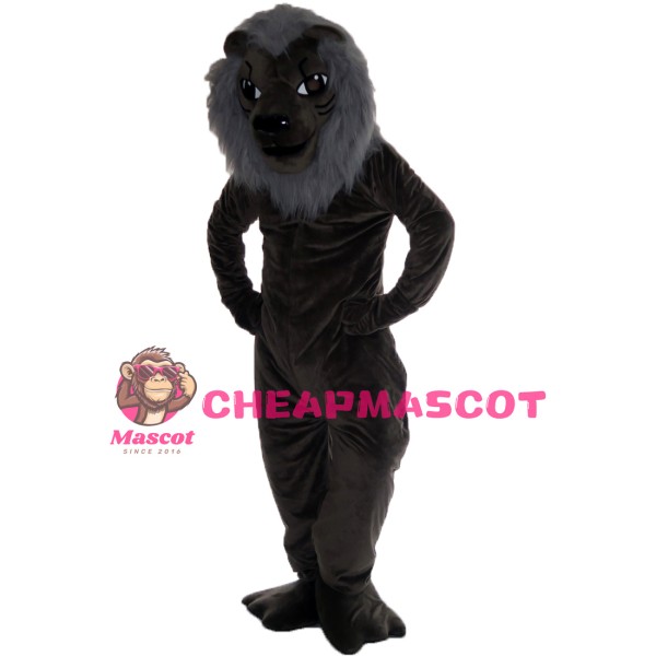 Old Black Lion Mascot Costume