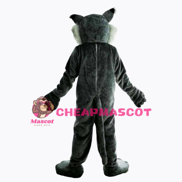 Grey Power Cat Wildcat Mascot Costume