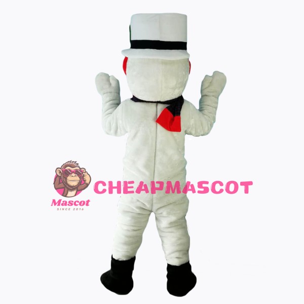 New Extra Round Snowman w Hat Scarf Mascot Costume