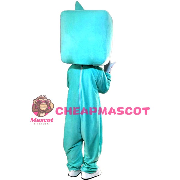 Green TV Set Mascot Costumes