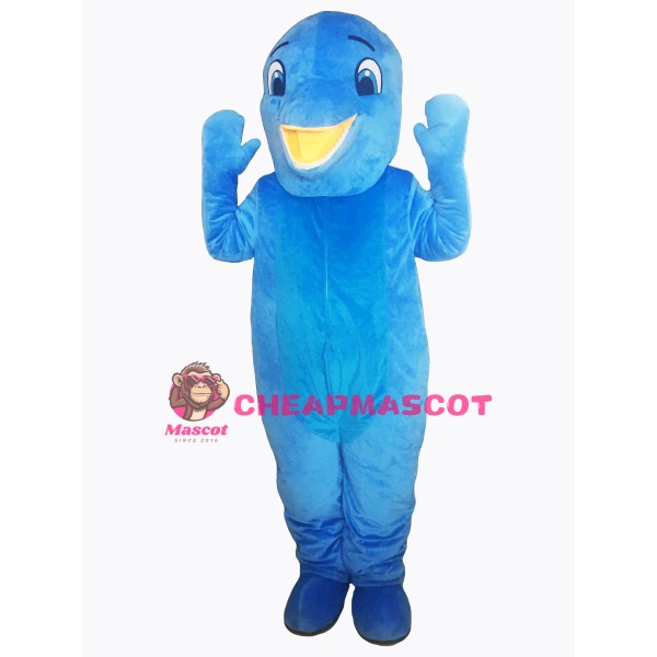 Happy Blue Dolphin Mascot Costumes