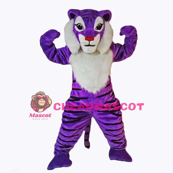 Purple Tiger Mascot Costume