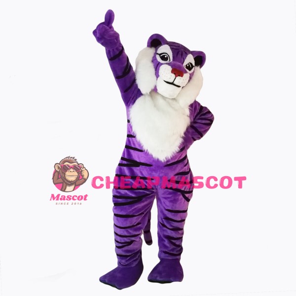 Purple Tiger Mascot Costume