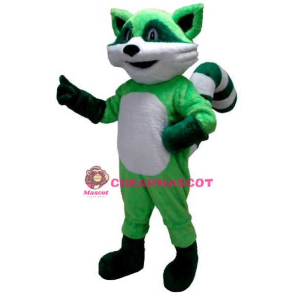 Green Ricky Racoon Mascot Costume
