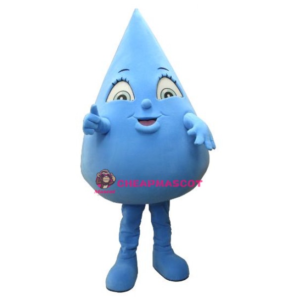 Blue Raindrop Mascot Costume