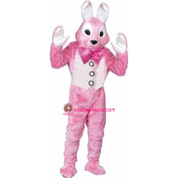 Adult Pink Bunny Mascot Costume