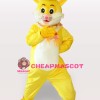 Yellow Rabbit Short Plush Adult  Mascot Costume