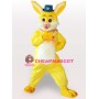 Yellow Rabbit Short Plush Adult  Mascot Costume