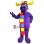 Purple Moose Mascot Costume