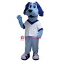 Cute Blue Dog Mascot Costume