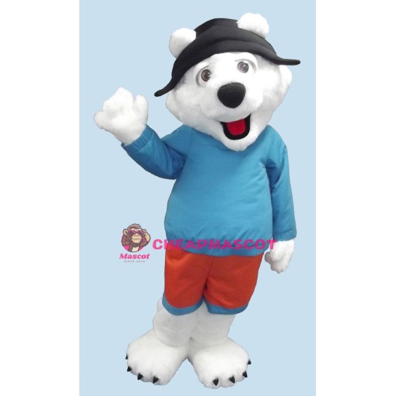 Cute Friendly Polar Bear Mascot Costume
