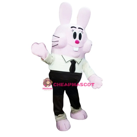 Pink Bunny Mascot Costume Adult Character Costume