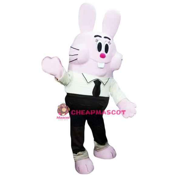 Pink Bunny Mascot Costume Adult Character Costume