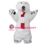 Furry Polar Bear Mascot Costume 