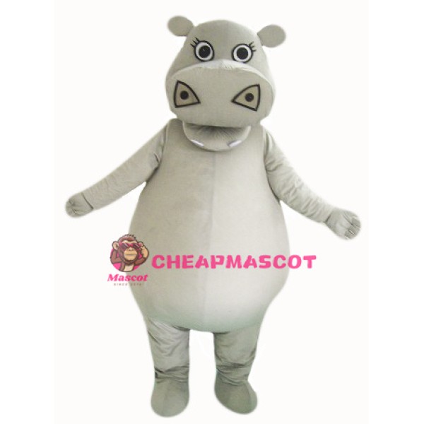 Big Fat Grey Hippo Mascot Costume