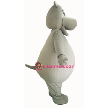 Big Fat Grey Hippo Mascot Costume