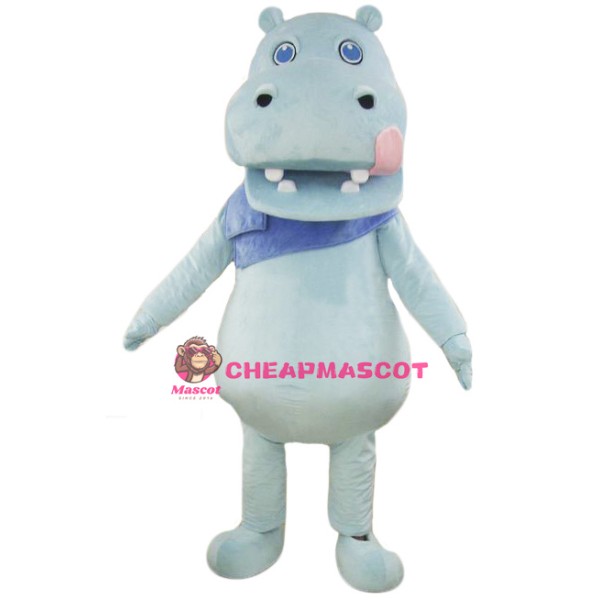 Light Blue Hippo Mascot Costume